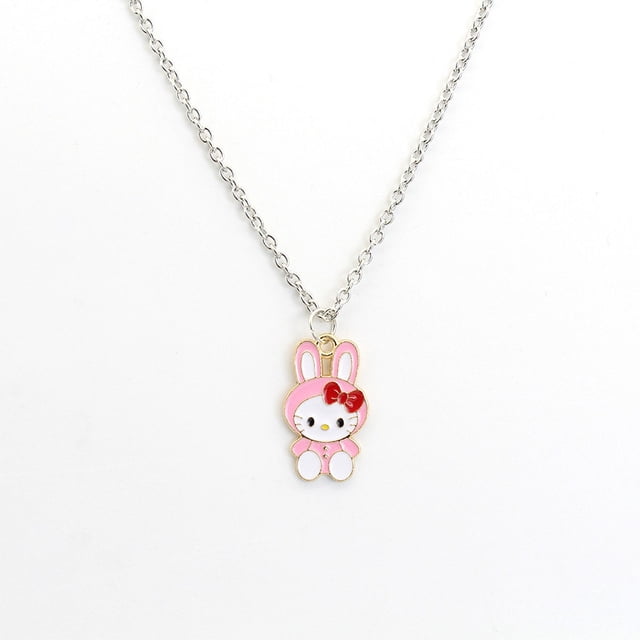 Collar de Hello Kitty de Sanrio con dibujos animados para mujer, collar con forma de gato KT para novias y estudiantes, cadena de clavícula para niña