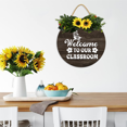 thumbnail image 4 of Eveokoki Welcome To Our Classroom Front Door Sign Funny Wreaths Hanging Wooden Plaque Decoration Round Rustic Wood Farmhouse Porch Decor for Home Front Door Decor, 12 x 12 Inch, 4 of 6