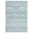 thumbnail image 4 of SAFAVIEH Courtyard Altan Geometric Indoor/Outdoor Area Rug, Ivory/Turquoise, 6'7" x 6'7" Round, 4 of 9