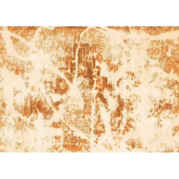 Ahgly Company Indoor Rectangle Abstract Orange Modern Area Rugs, 2' x 4'
