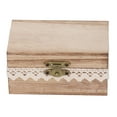 thumbnail image 2 of Caja de madera para anillos, caja de adorno de anillo de madera de estilo campestre con personalidad con encaje para compromiso, aniversario de boda, 2 of 5
