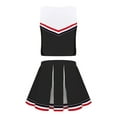 thumbnail image 2 of YIZYIF Kids Girls Schoolgirl Cheer Leader Uniform Crop Top with Pleated Skirt Dance Gym Suit Cheerleading Sports Outfit Black 14, 2 of 6