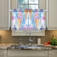 thumbnail image 2 of Yayeee Kitchen Curtains Tier Pair Light Filtering 27"x24" Rod Pocket Short Cafe Window Panel, Watercolor Ice Cream Pattern, 2 of 7