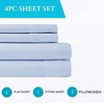 thumbnail image 2 of 100% Pure Egyptian Cotton 800 Thread Count Sheet Set, 4 Pc Set, Sateen Weave, Hotel Collection Soft Luxury Bedding, Fits Upto 21" Inch Deep Pocket (Light Blue Solid, Twin-XL Size), 2 of 5