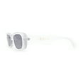 thumbnail image 4 of Womens Pop Color Rounded Mod Narrow Rectangle Plastic Sunglasses Frost White, 4 of 4