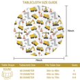 thumbnail image 3 of Excavator and Road White Pattern Round Tablecloth 70"x70", Wrinkle Resistant Wipeable Table Cover for Kitchen Dining Room Picnic Patio and Party, 3 of 6