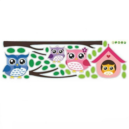 Herwey Cute Cartoon Owl Wall Stickers Pvc Removable Decals