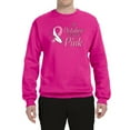 thumbnail image 2 of In October We Wear Pink Awareness Unisex Crewneck Graphic Sweatshirt, Fuschia, X-Large, 2 of 3