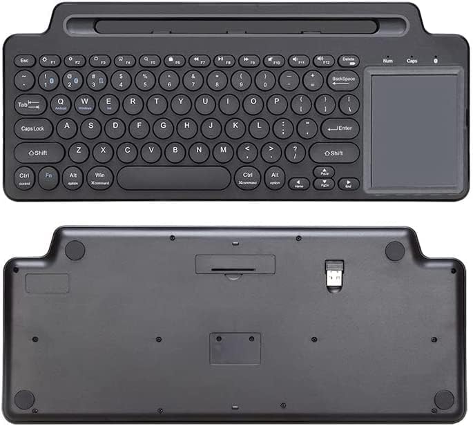 Bluetooth Keyboard, Dual Mode (BT 5.3+2.4G) Wireless Keyboard with Touchpad Computer Keyboard for Windows PC Laptop iPad Smartphone Tablet Android Mac, Black