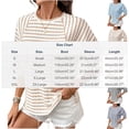 thumbnail image 3 of Oiangi Womens 3/4 Sleeve Striped T-shirts Summer Crew Neck Color Block Tees Pullover Beige L, 3 of 9