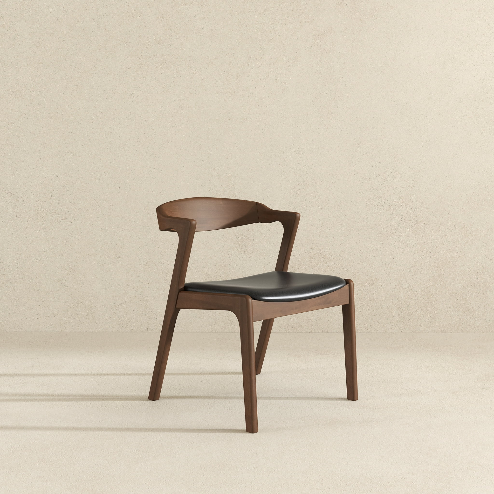 Euroco Wooden Dining Chairs Set of 2, Modern Kitchen Side Chair with Wood Legs,Brown