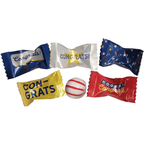 Naturejam Festive Graduation Peppermints 100 Count Wrapped-0.75 Lb Mint Congrats Grad Candy