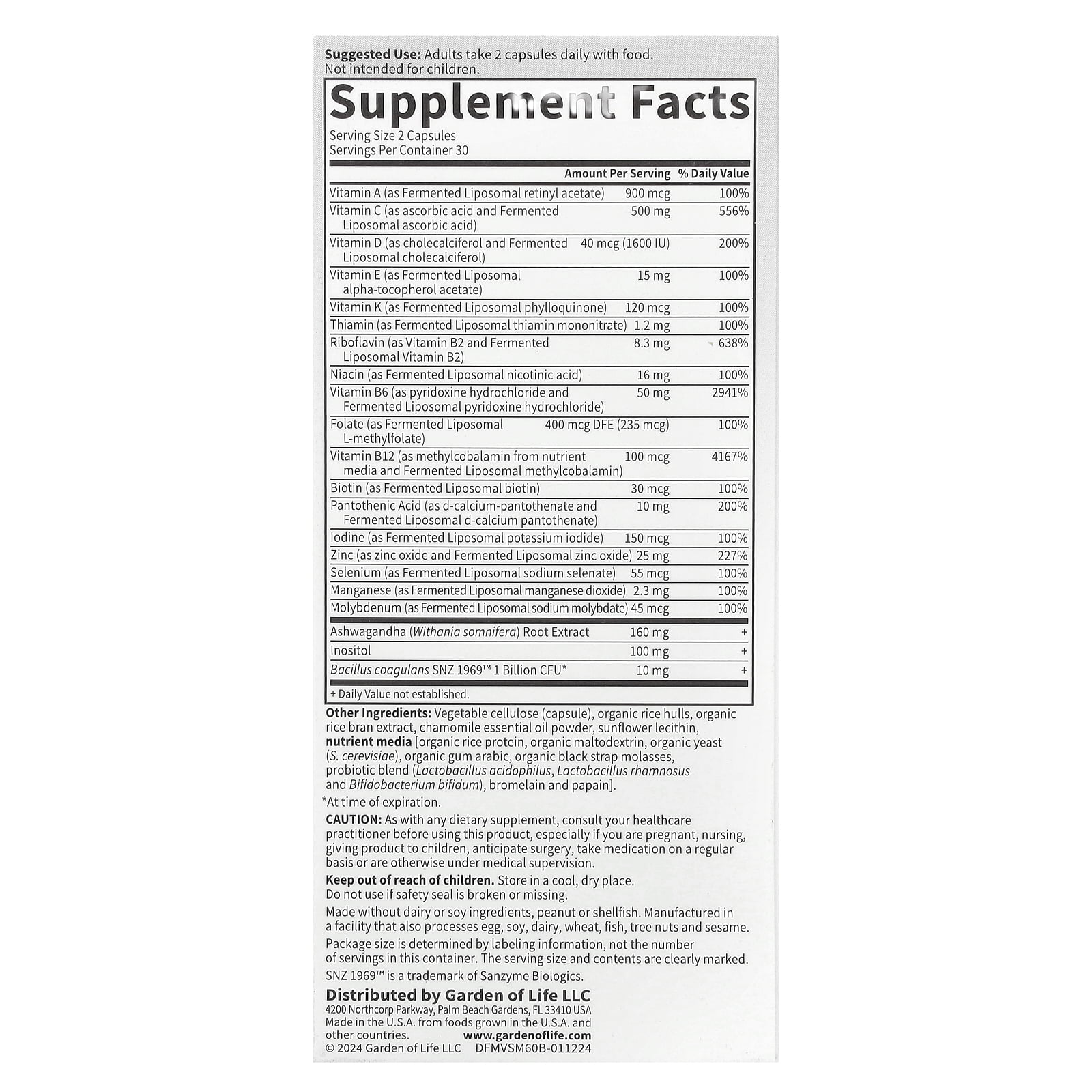 Garden of Life Dr. Formulated Multi+, Stress & Mood, 60 Capsules