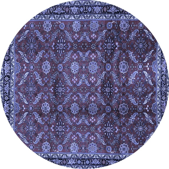 Ahgly Company Indoor Round Persian Blue Traditional Area Rugs, 8' Round