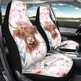 thumbnail image 4 of XYZCANDO Car Seat Covers 2 Pack Car Front Seat Covers Vehicle Seat Protector Anti-Scratch Comfort Auto Van, Pink Floral Cow, 4 of 10