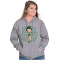 thumbnail image 4 of Betty Boop St Patricks Day Clovers Zip Hoodie Sweatshirt Women Brisco Brands S, 4 of 6