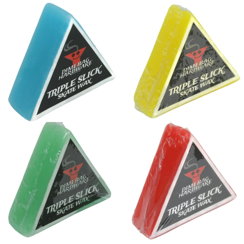 Triple Slick Skateboard Curb Wax 4 Pack Assorted Skate Wax Dime Bag