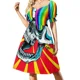 thumbnail image 1 of Vestido de manga corta con estampado de calaveras, vestido de fiesta de lujo para mujer, vestido de noche estilo coreano para mujer., 1 of 7