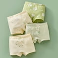 thumbnail image 2 of FINALGANG Girls 4 Pack Boyshorts With Cartoon Prints Kids Teen Breathable Comfortable Underwear With Bows For Casual Daily Wear Green 5-6 Years, 2 of 3
