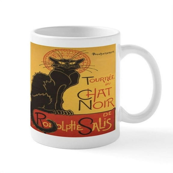 CafePress - Le Chat Noir Mug - 11 oz Ceramic Mug - Novelty Coffee Tea Cup