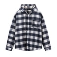thumbnail image 4 of RUTAYY Men's Shirts Plaid Hooded Soft Comfortable Casual Tops Hooded Long Sleeve Daily Wear Soft Comfortable Vacation Beach Blouse, 4 of 5