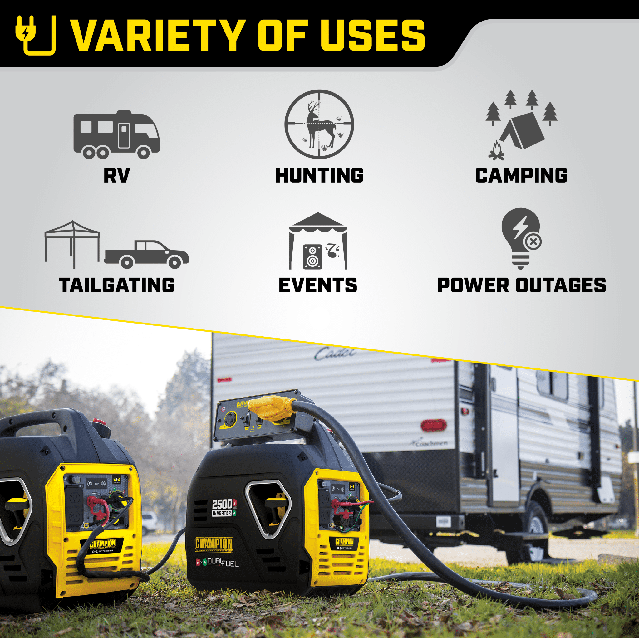 Champion Power Equipment 2500-Watt Ultralight Portable Dual Fuel