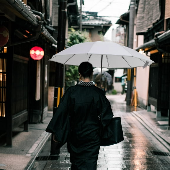 AURARMLET Rainproof Umbrella Foldable Firm Umbrella Grey ABS Pongee 1Pack 41X41X24In