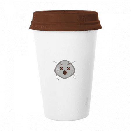 

Fainted Dazed Confused Head Expression Mug Coffee Drinking Glass Pottery Cerac Cup Lid