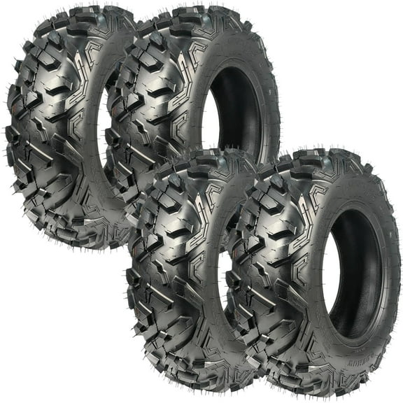 Set of 4 25x8-12 25x10-12 6PR ATV Tires, All Terrain ATV UTV Off-Road Tires for Mud, Trail, Sand, Gravel & Street, High Load & Puncture Resistant