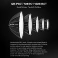 thumbnail image 3 of Riwcyla QR,P90T 90cm/35.4in Quick Release Parabolic Softbox Professional Foldable Softbox with Standard Bowen Mount & Diffusers for Photography Studio Photography Portrait Live Stream, 3 of 5