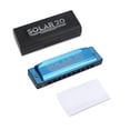 thumbnail image 4 of Harmonica 10 trous 20 tons clé de do Blues orgue à bouche instrument de musique pour débutant (bleu), 4 of 4
