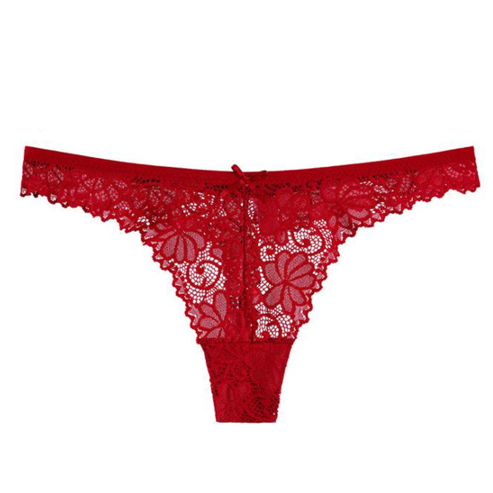 WZHKSN Womens Lace Panty Red No Trace Thongs 1-Pack - Walmart.com