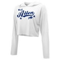 thumbnail image 2 of Women's Majestic Threads Josh Allen White Buffalo Bills Glitter Wordmark Hoodie, 2 of 3