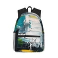 thumbnail image 1 of Balery Abstract Brushstrokes Green Blue Mochila para Mujeres y Hombres, Mochila Ligera Casual para Viajes, Mochila Clásica Básica para la Universidad, 1 of 6