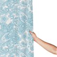 thumbnail image 3 of Shower Curtain, White Light Blue Paisley Waterproof Fabric Plastic Shower Curtain, Drying Fast Bathroom Curtain with 9 Buttonholes, Ruffle Shower Curtain 60x72in, 3 of 8