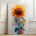 thumbnail image 4 of Sunflower Flower Canvas Wall Art 8x12 inches - Shabby Style Sunflower Flower Watercolor Canvas Wall Art for Feminine Bedroom Decor, 4 of 5