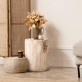 thumbnail image 2 of SUNBURY Stump Side Table, Concrete Side Table, Patio Faux Wooden End Table, Beige Stool Plant Stand Holder for Garden Household Living Room, 2 of 18