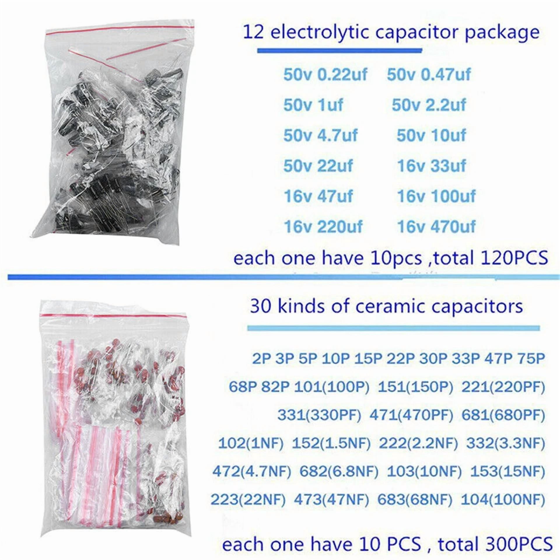 CIRCLE- 1390Pcs/Set Electronic Components Kit Basic Diodes Transistors Assortment