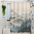 thumbnail image 3 of Mountains Shower Curtain Set, Waterproof Shower Curtains for Bathroom, Farmhouse Forest Nature Trees Landscape Washable Fabric Cloth Bath Curtain for Bathtub Decoration with Hooks 54x78 Inches, 3 of 9