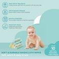 thumbnail image 4 of Spasilk Washcloth Wipes Set for Newborns and Infants, Terry Bathtime Essentials, Pack of 10, Yellow Stripes, 4 of 5
