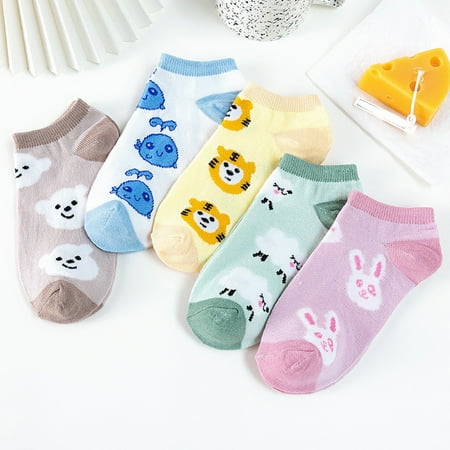 

5 Pairs Print Socks For Women Men Girls Series Print Colorful Pattern Novelty Cute Unisex Socks That Feel like Pillows