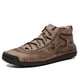 thumbnail image 4 of Zapatos informales de cuero para hombre, Zapatos cómodos de estilo británico a la moda para caminar, calzado plano suave marrón y negro de talla grande para hombre, 4 of 5