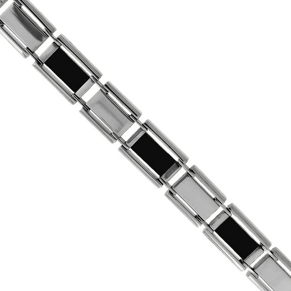 Stainless Steel Black-tone Mens Fashion Link Bracelet Link Bracelet for Men