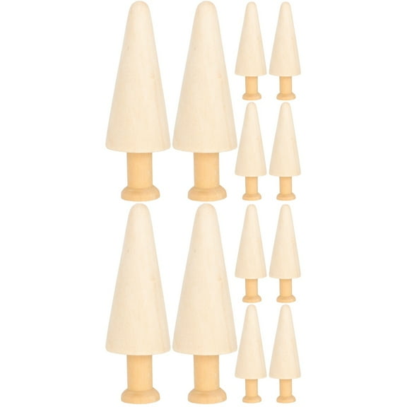 Raindrops 12 pcs  Unfinished DIY Wood Trees DIY Wood Trees Ornaments Mini Wooden Trees Easter Decoration