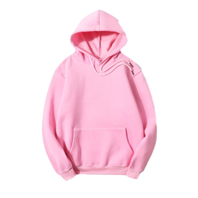 Jalioing Cotton Sweatshirt for Men Long Sleeve Solid Color Hooded Casual Pullover Loose Basic Drawstring Hoodies