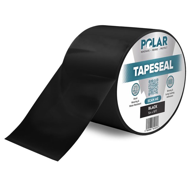 Cinta impermeable Polar TapeSeal negra de 1,5 x 1,5 m para interiores y exteriores