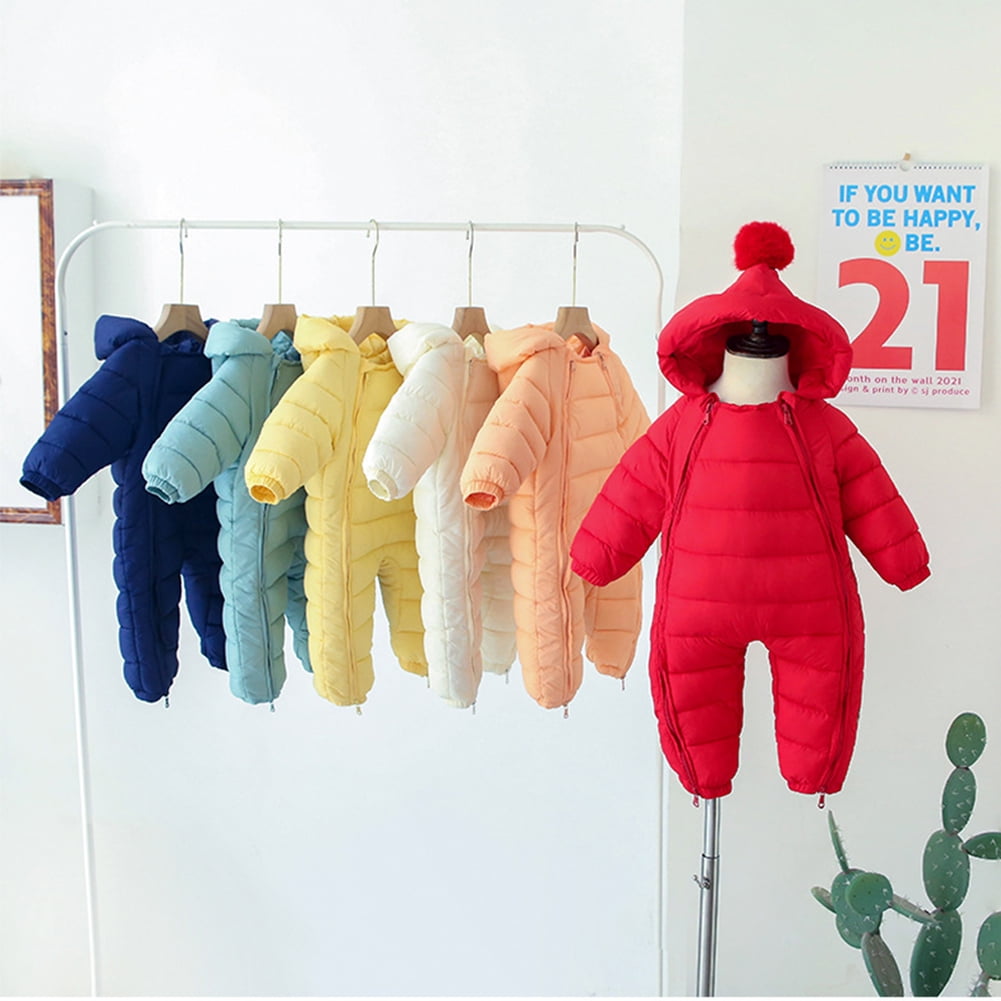 Gyratedream Newborn Baby Girl Boy Warm Hooded Snowsuit Outerwear Down Onesie Outwear