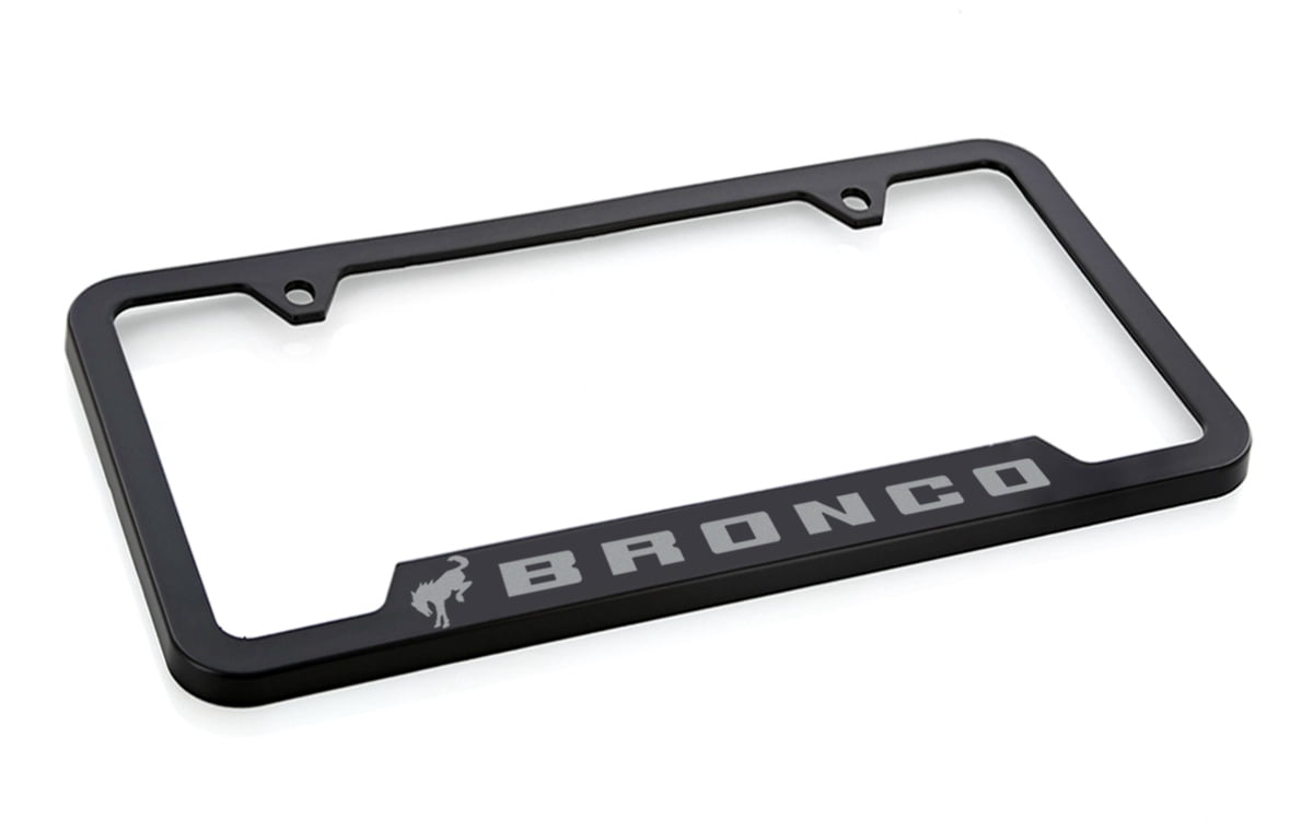 Ford Bronco UV Printed Plastic License Plate Frame - Gray