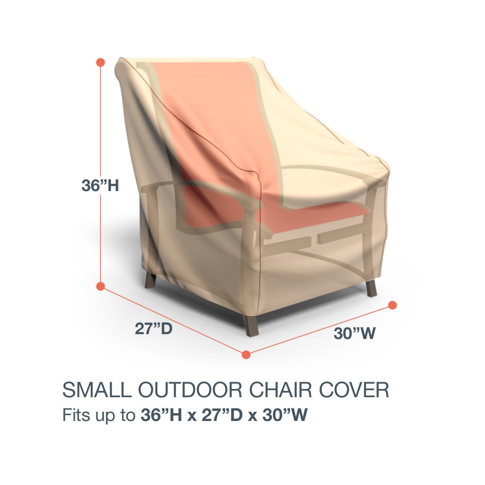 Budge Small Beige Patio Outdoor Chair Cover, Sedona