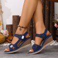 thumbnail image 5 of CAIXIA Beach Sandals For Woman Stylish Women's Platform Slide Sandals with Heels for Everyday Comfort and Fashionable Relaxation,Navy, 5 of 9